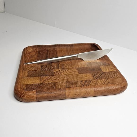 Kalmar Designs Teakwood Cheese Board With Original Knife Made In Denmark